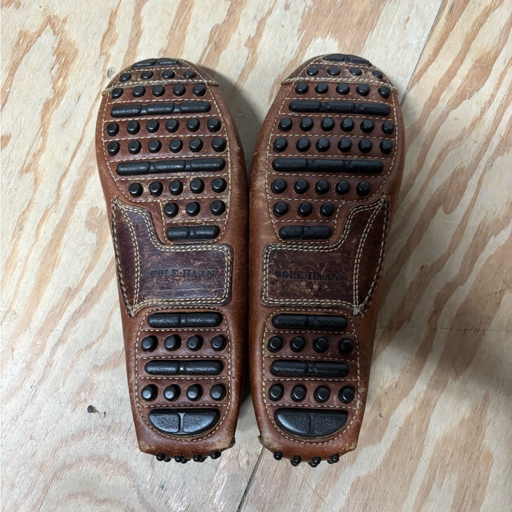Cole Haan Gunnison Driving Shoes Men's 8D Brown Leather Moccasin Loafers - Picture 7 of 11